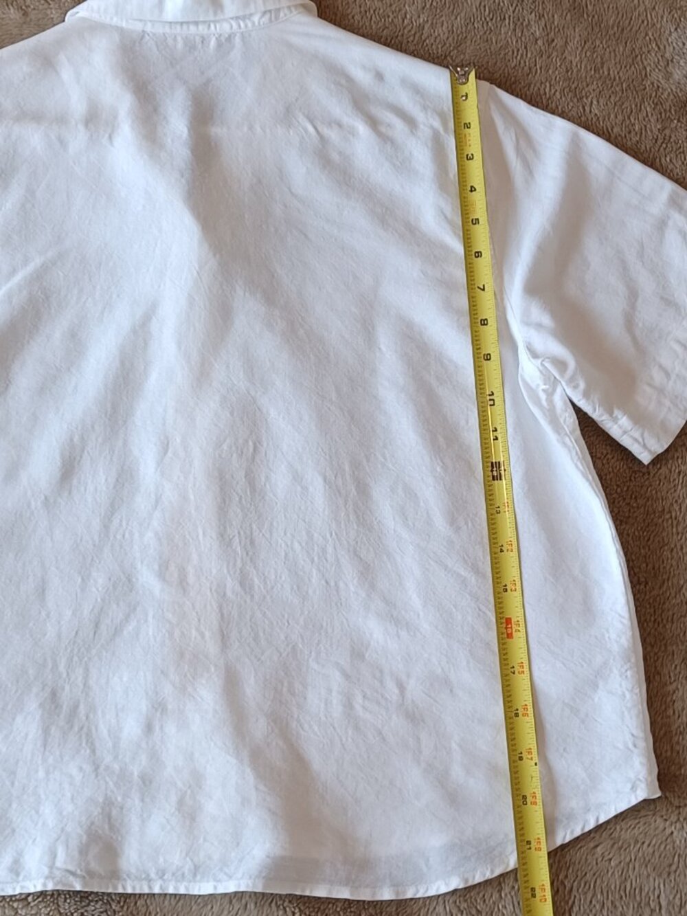 Uniqlo Women's Linen Blend Open Collar Short Sleeve White Shirt Size SMALL - Picture 6 of 9
